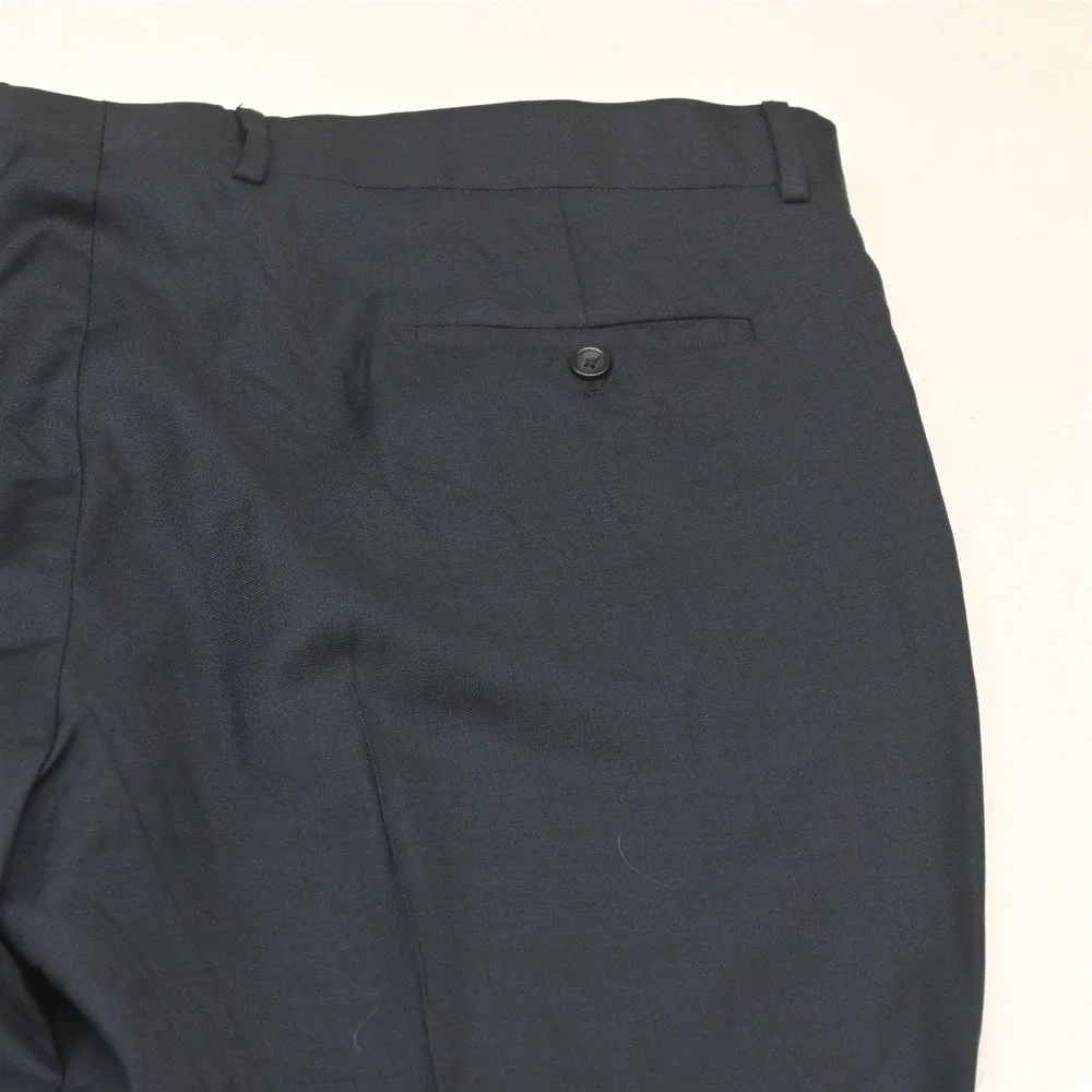 Pronto Uomo 54S 46x30 Blue Sharkskin 100% Wool Mens Jacket Pants Suit